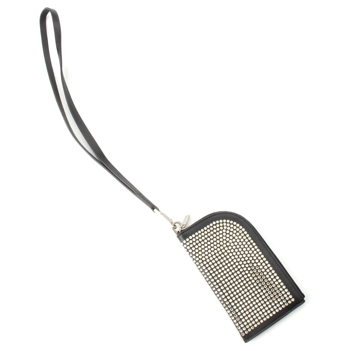 Rick Owens leather Rhinestone round Clutch bag business bag pouch RA02A0803 black