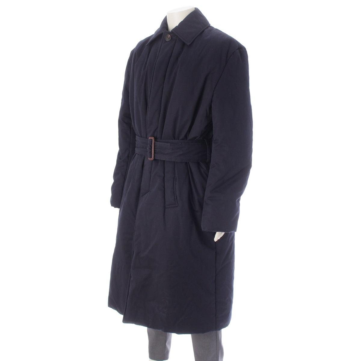 BALENCIAGA cotton Concealed placket, padded Stainless collar coat 485721 Navy 44