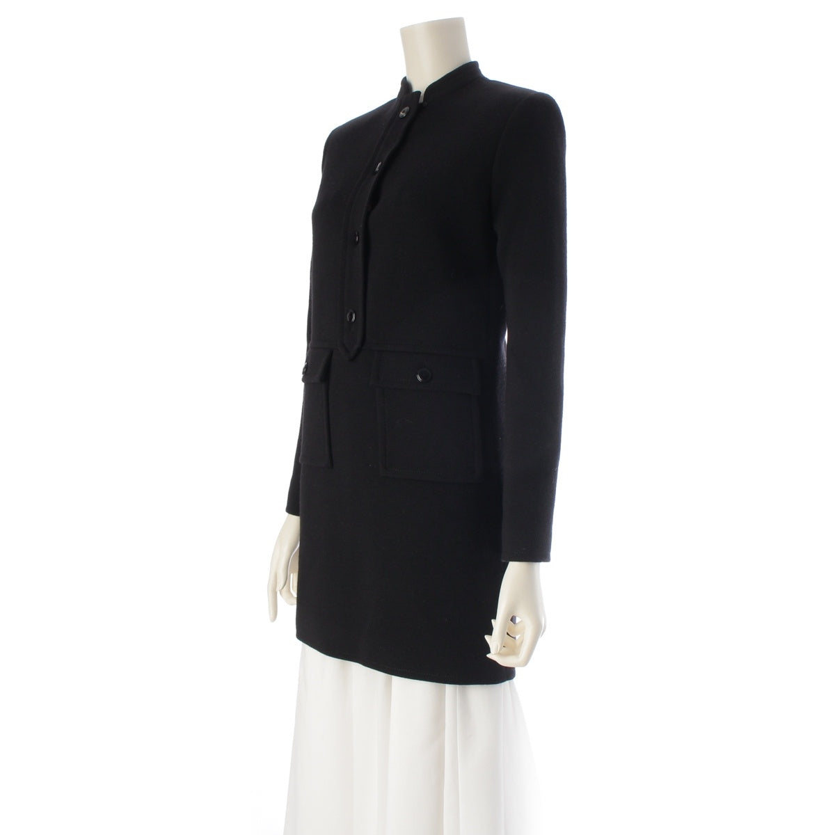 SAINT LAURENT wool One piece dress Tunic formal 658317 black F34