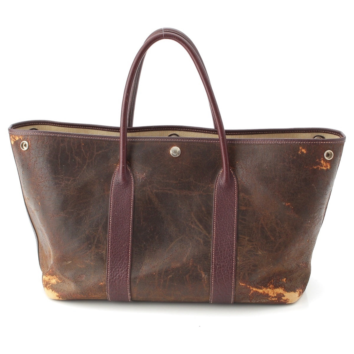 HERMES Amazonia Kyushu Garden Party Tote Bag Brown