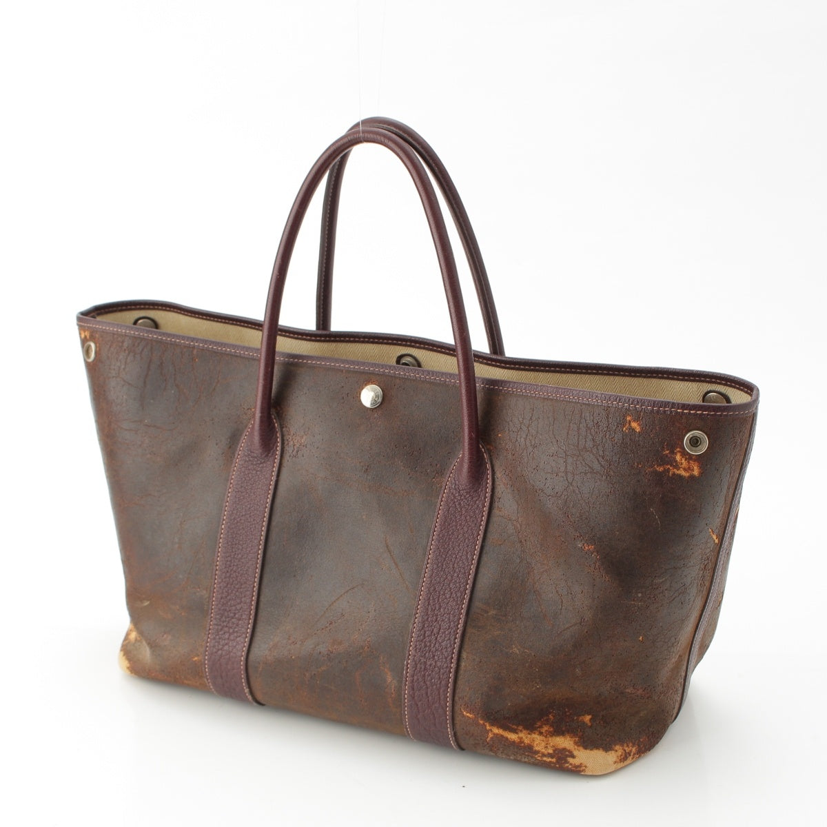 HERMES Amazonia Kyushu Garden Party Tote Bag Brown