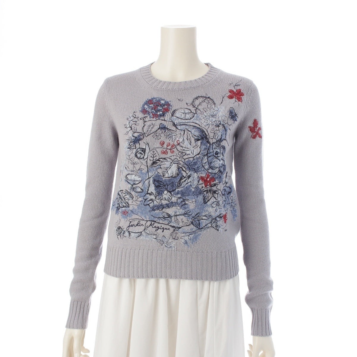 Dior cashmere Knitted Embroidery sweater 314S57AM008 Purple gray 38