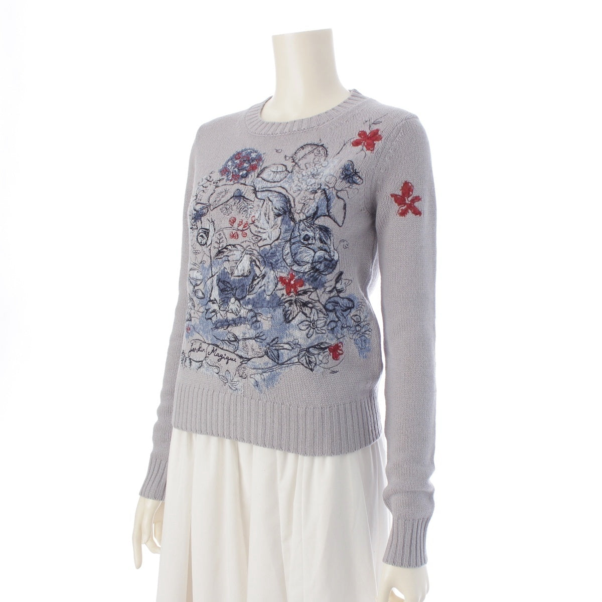 Dior cashmere Knitted Embroidery sweater 314S57AM008 Purple gray 38