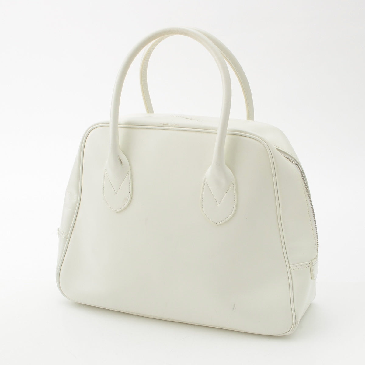 COMME des GARCONS leather Trapezoidal staircase Handbag OH-K011 white