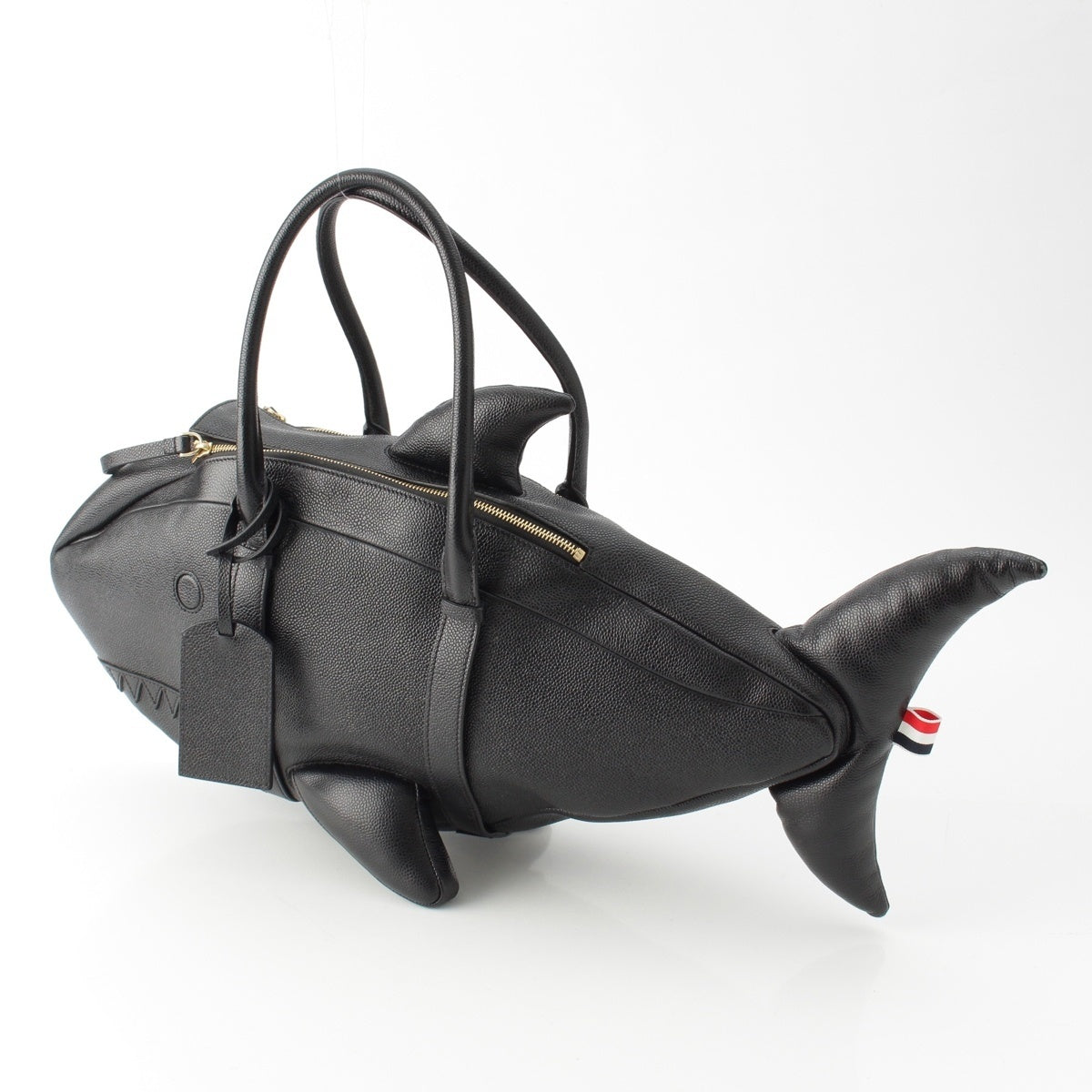 THOM BROWNE leather Shark Handbag MAG065A-00198 black