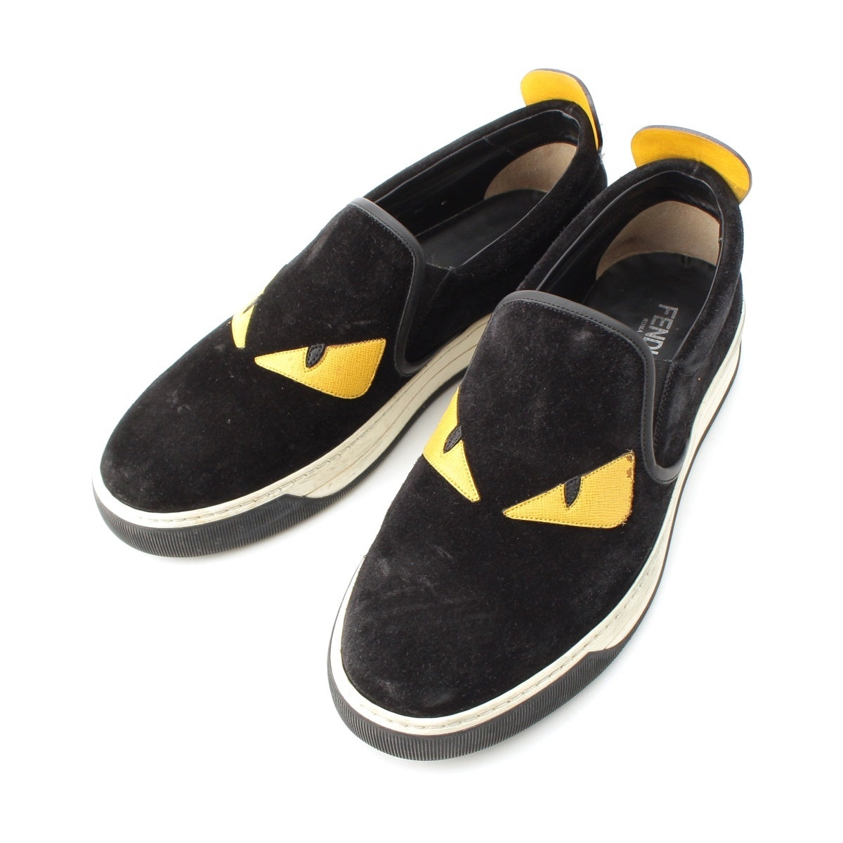 FENDI suede Monster Bugs Slip-on shoes black 6