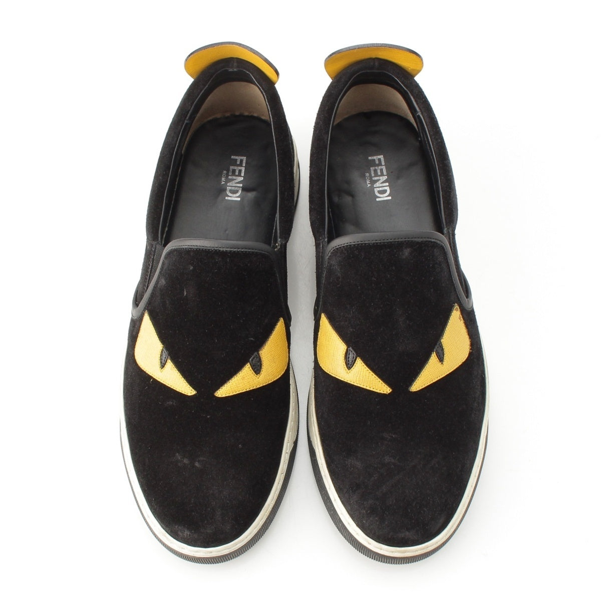 FENDI suede Monster Bugs Slip-on shoes black 6