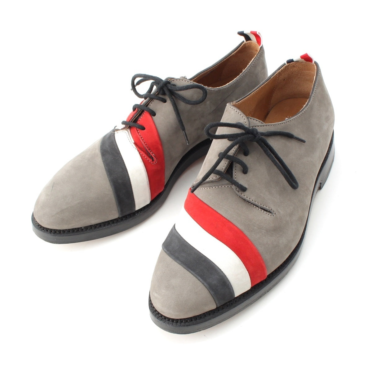 THOM BROWNE Nubuck leather Tricolor Dress shoes gray 42