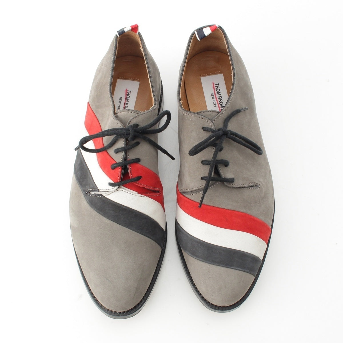 THOM BROWNE Nubuck leather Tricolor Dress shoes gray 42