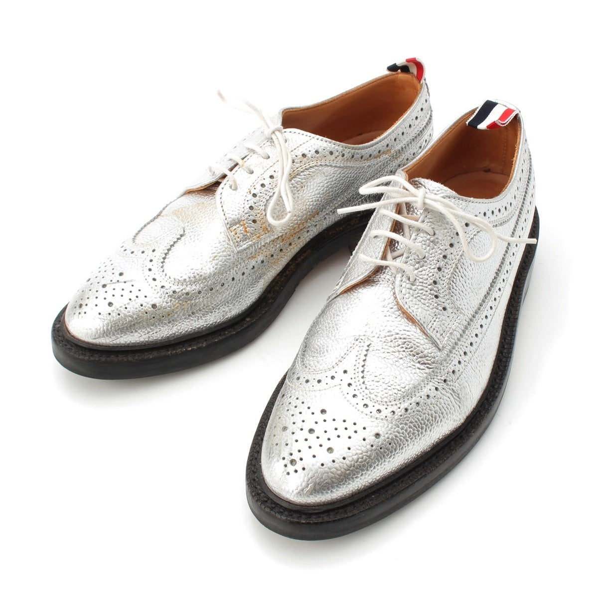 THOM BROWNE Wingtip medallion Dress shoes Silver UK6.5