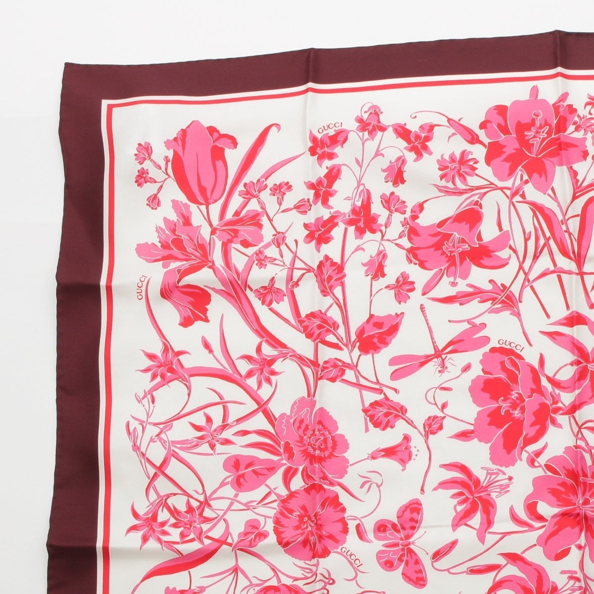 GUCCI silk GG Flora scarf 786252 Pink