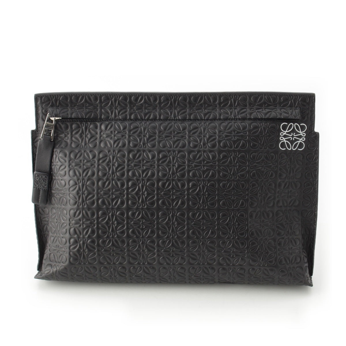LOEWE leather Repeat anagram Clutch bag black