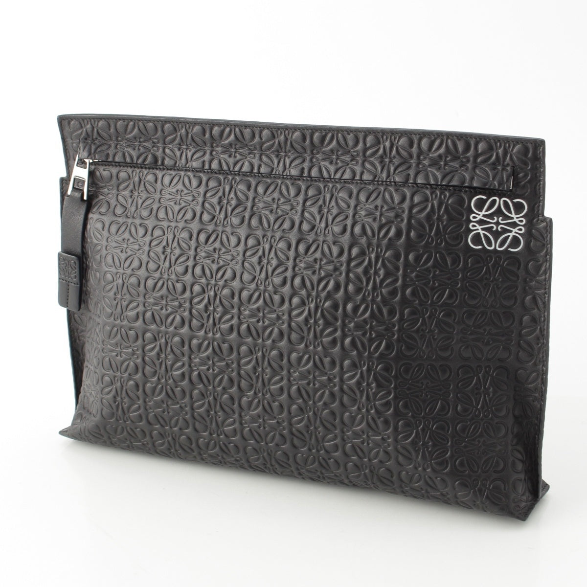 LOEWE leather Repeat anagram Clutch bag black