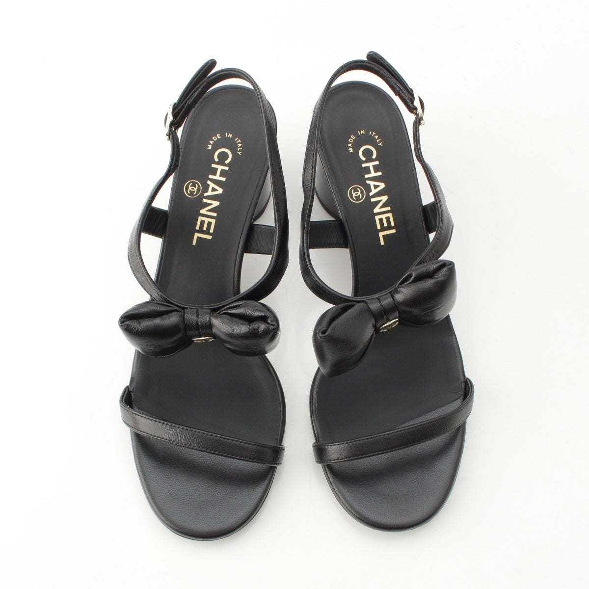 CHANEL leather Sandals G46192 black 38C