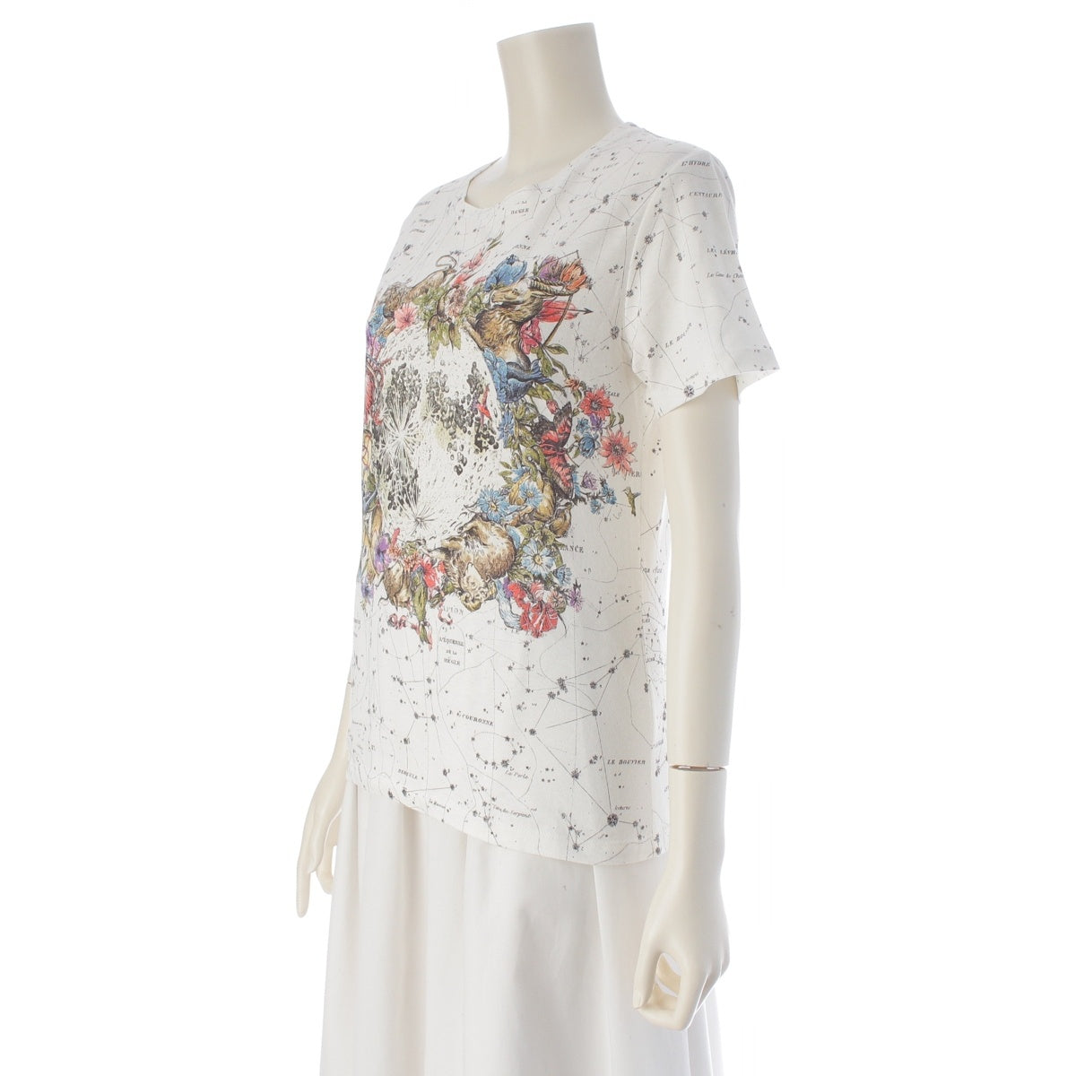 Dior cotton Zodiac print crew neck Short sleeve T-shirt 153T09A4456 White multicolor XS