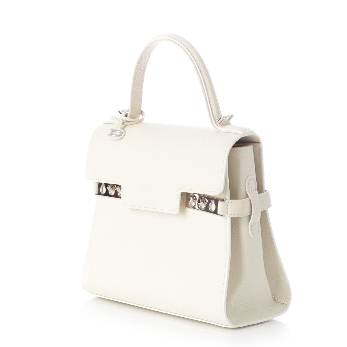 Delvaux Tempete PM Crispy Puff SilverMetal Handbag 2WAY Shoulder Ivory