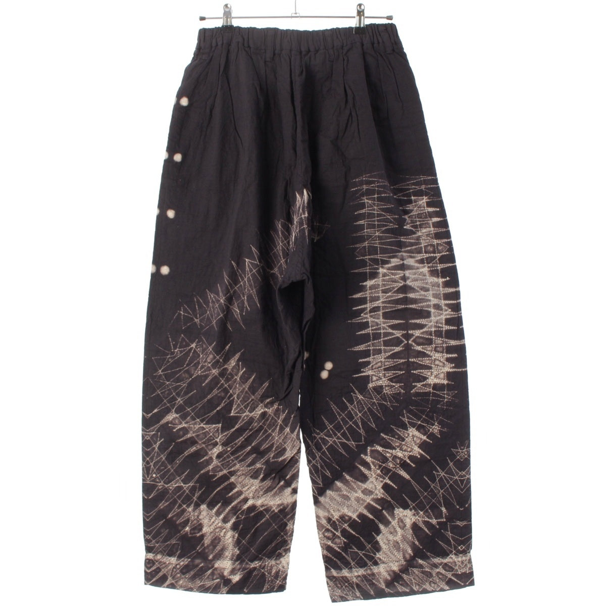 ISSEY MIYAKE Sashiko discharge print wide Pants Full length IM33-FF006 Black series L