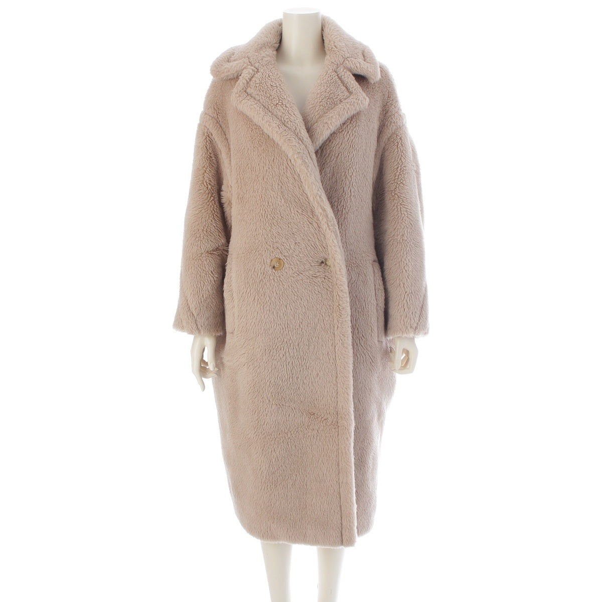 MAX MARA Alpaca Wool Silk teddy bear icon coat outer 101615136 beige S