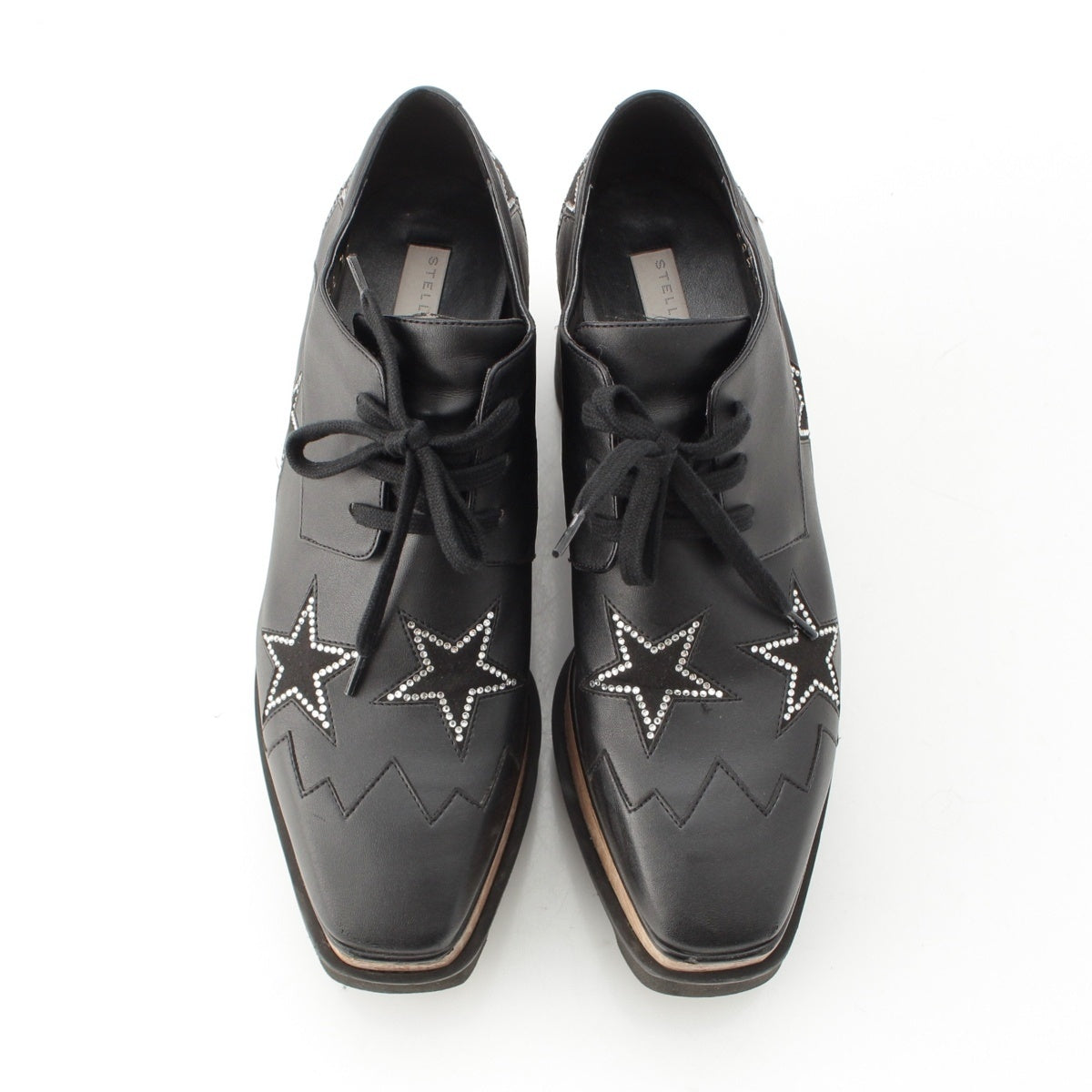 Stella McCartney Ellis Star Platform Sole Lace-up sneakers shoes black 36 1/2