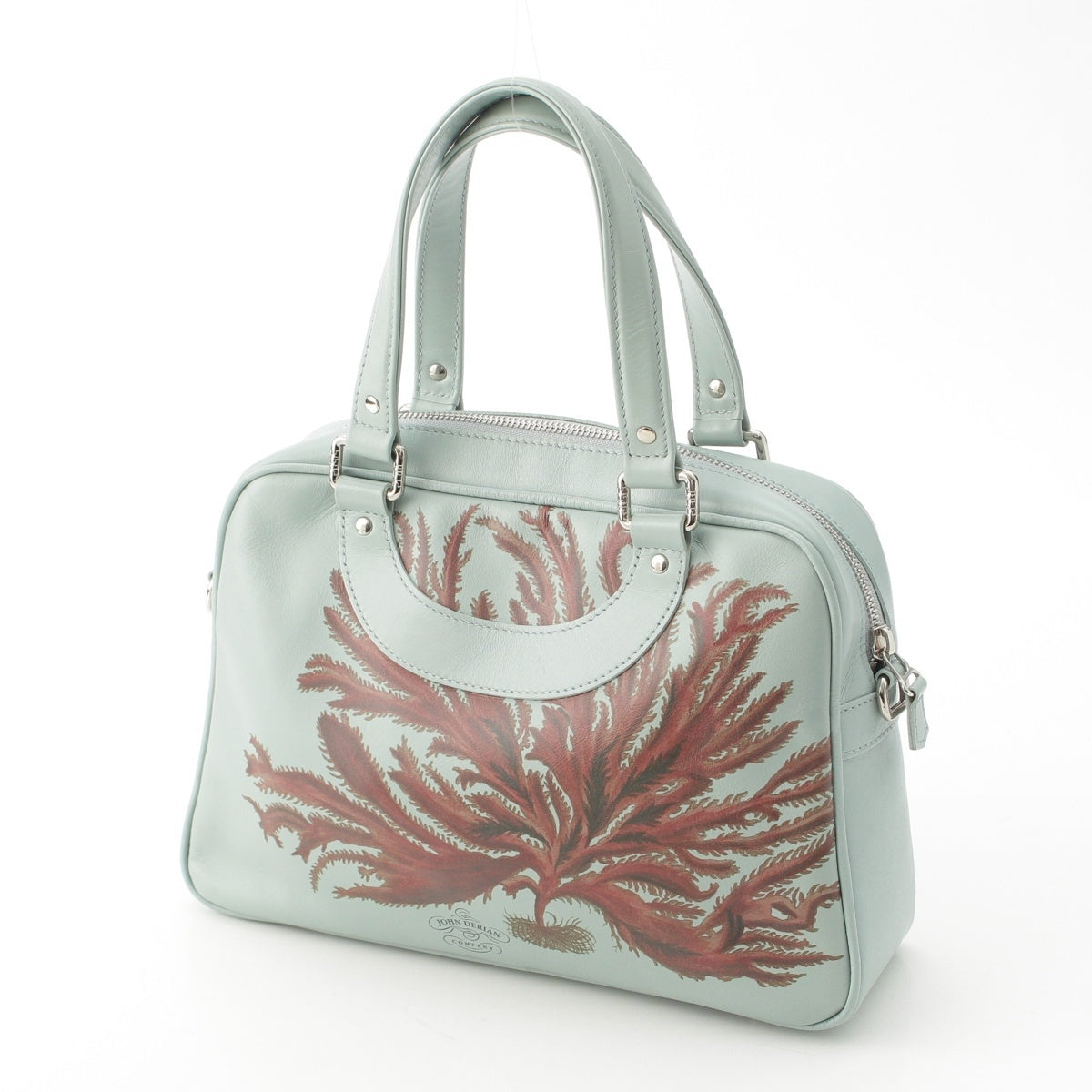 Jacques Le Corre × John Derian leather Lisbon 2-Way Shoulder Bag Handbag Light blue