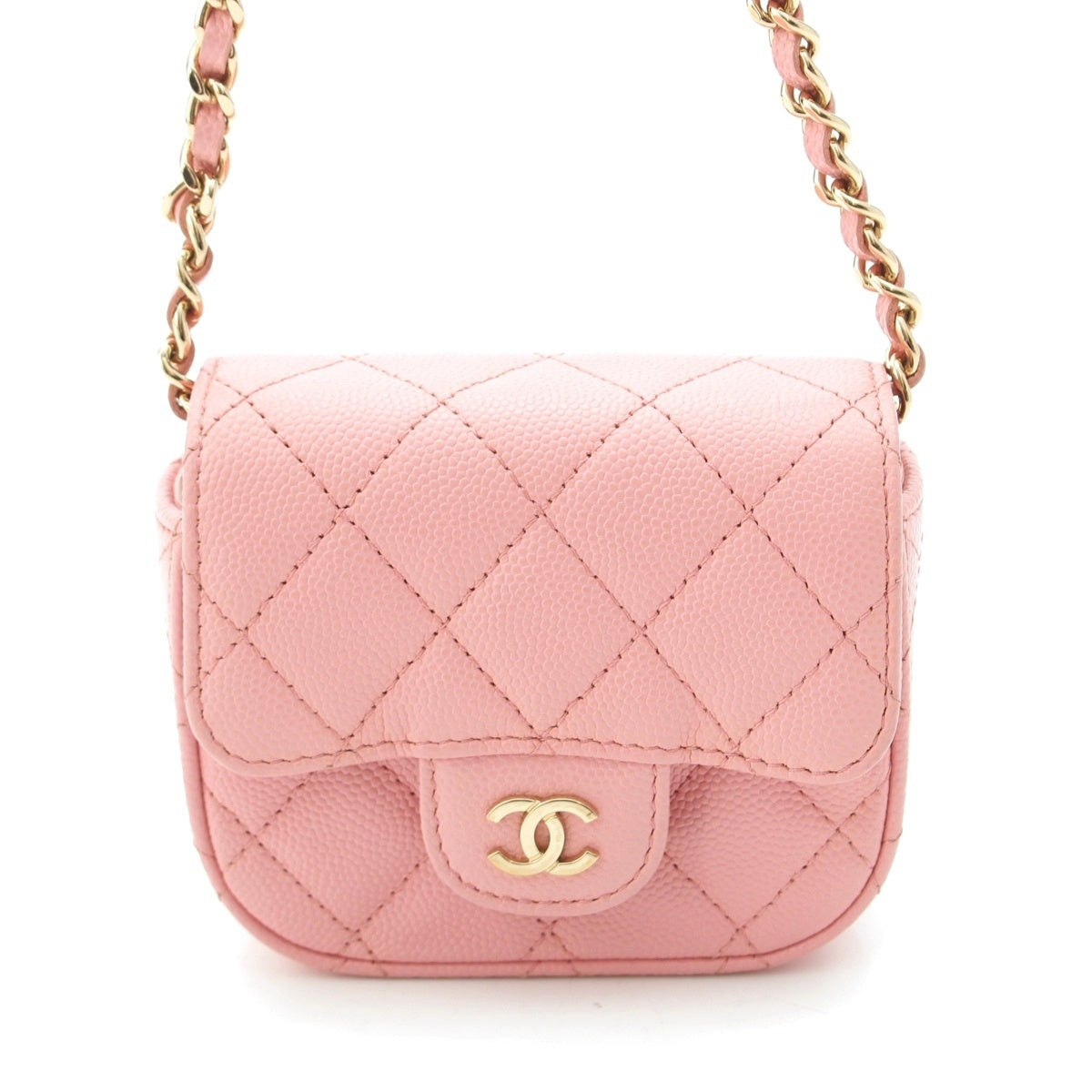 CHANEL Caviar skin Clutch Chain Pouch, Series 31, Matelassé Shoulder Bag AP2475 pink