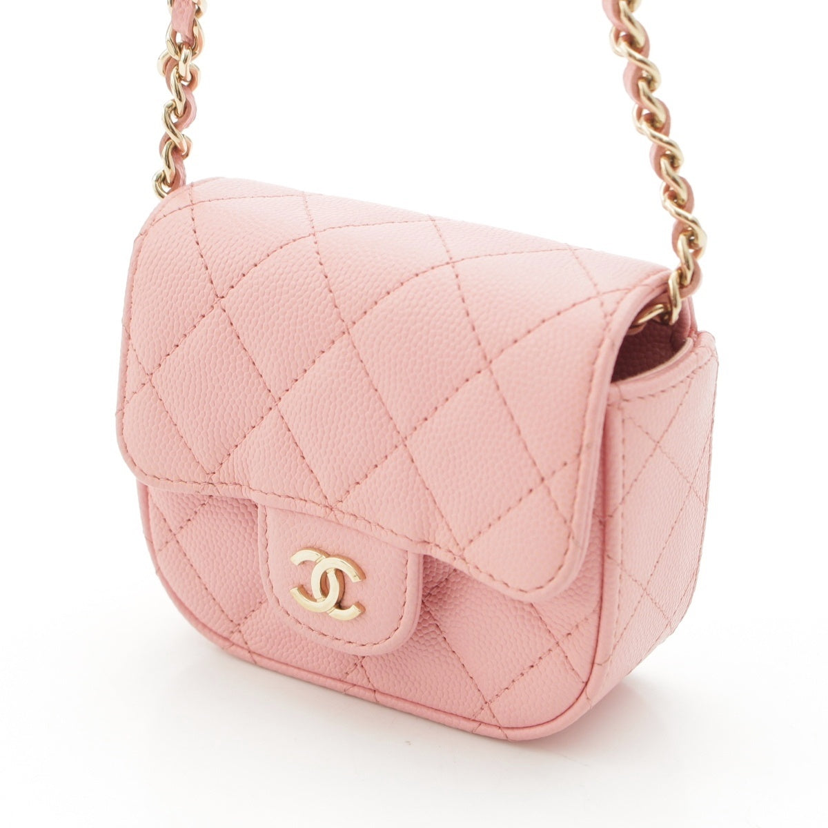 CHANEL Caviar skin Clutch Chain Pouch, Series 31, Matelassé Shoulder Bag AP2475 pink