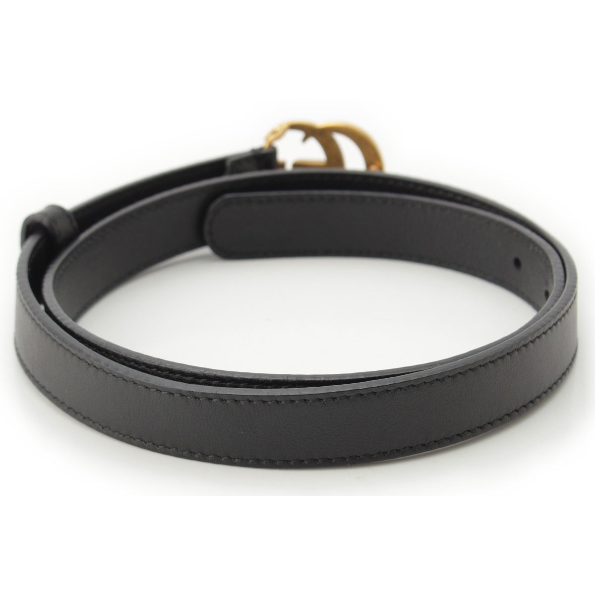 GUCCI leather GG Marmont Double G Slim belt 409417 black 29.5"