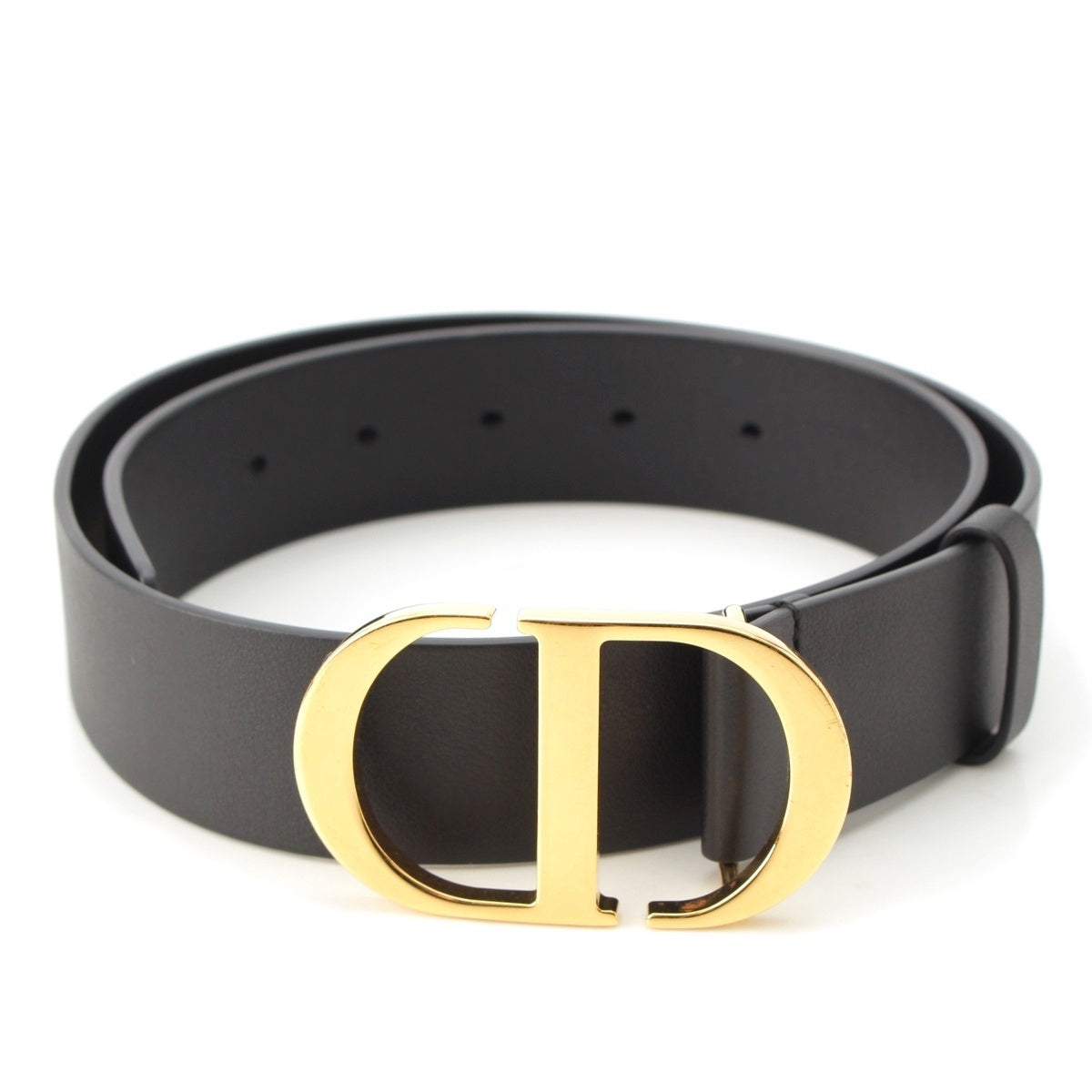 Christian Dior leather Montaigne 30 belt black 75