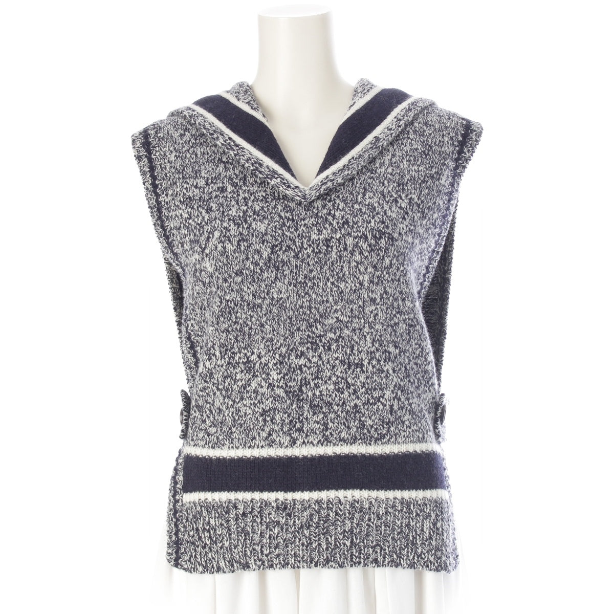 Christian Dior Cashmere Wool Logo knit Best tops 144T51AM303 Navy white 40