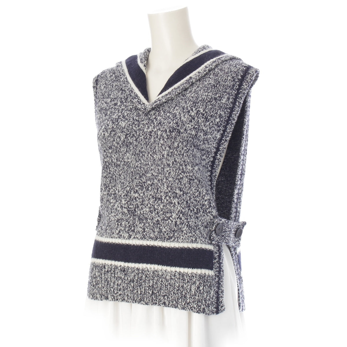 Christian Dior Cashmere Wool Logo knit Best tops 144T51AM303 Navy white 40