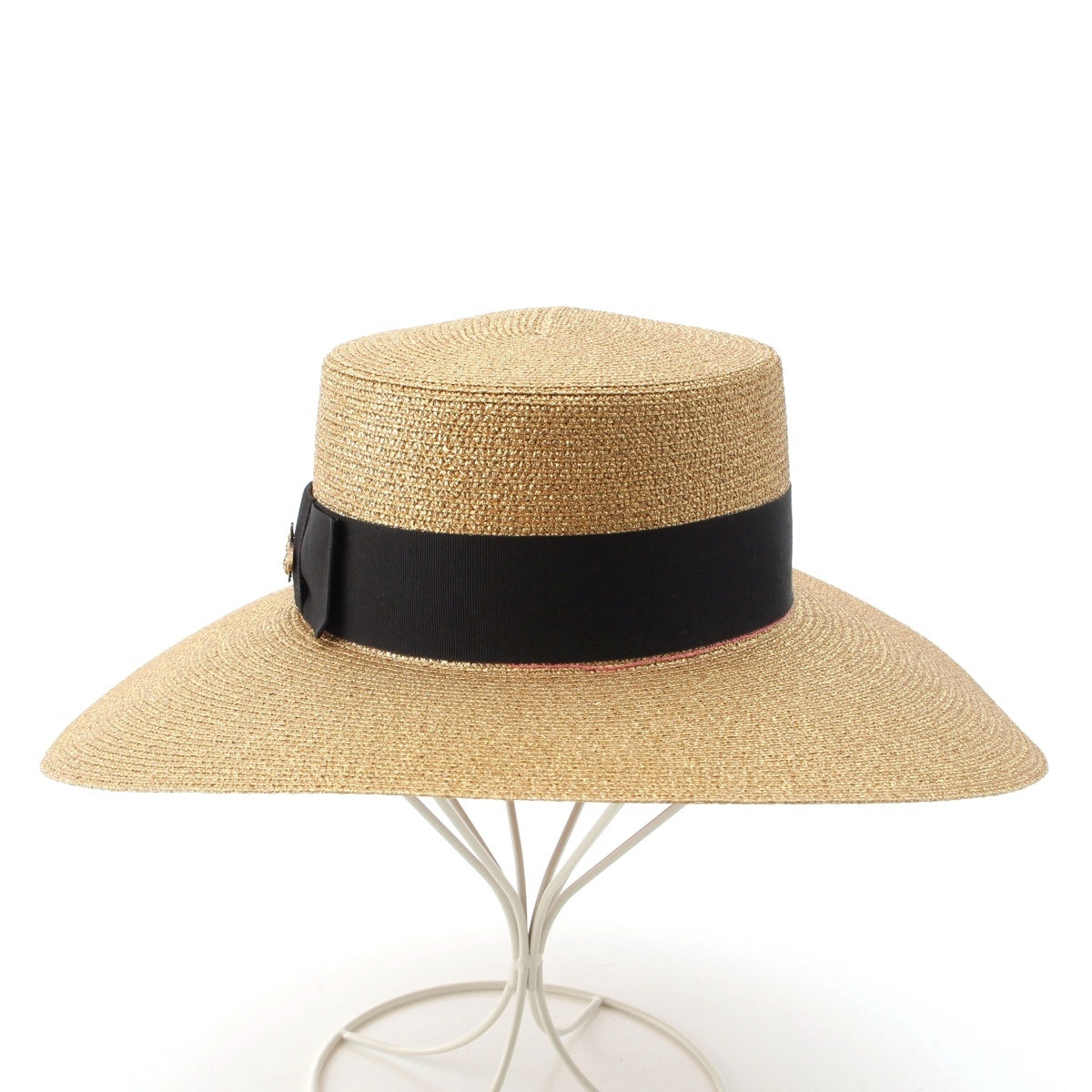 GUCCI BEE Fabric Papier Straw hat hat gold S