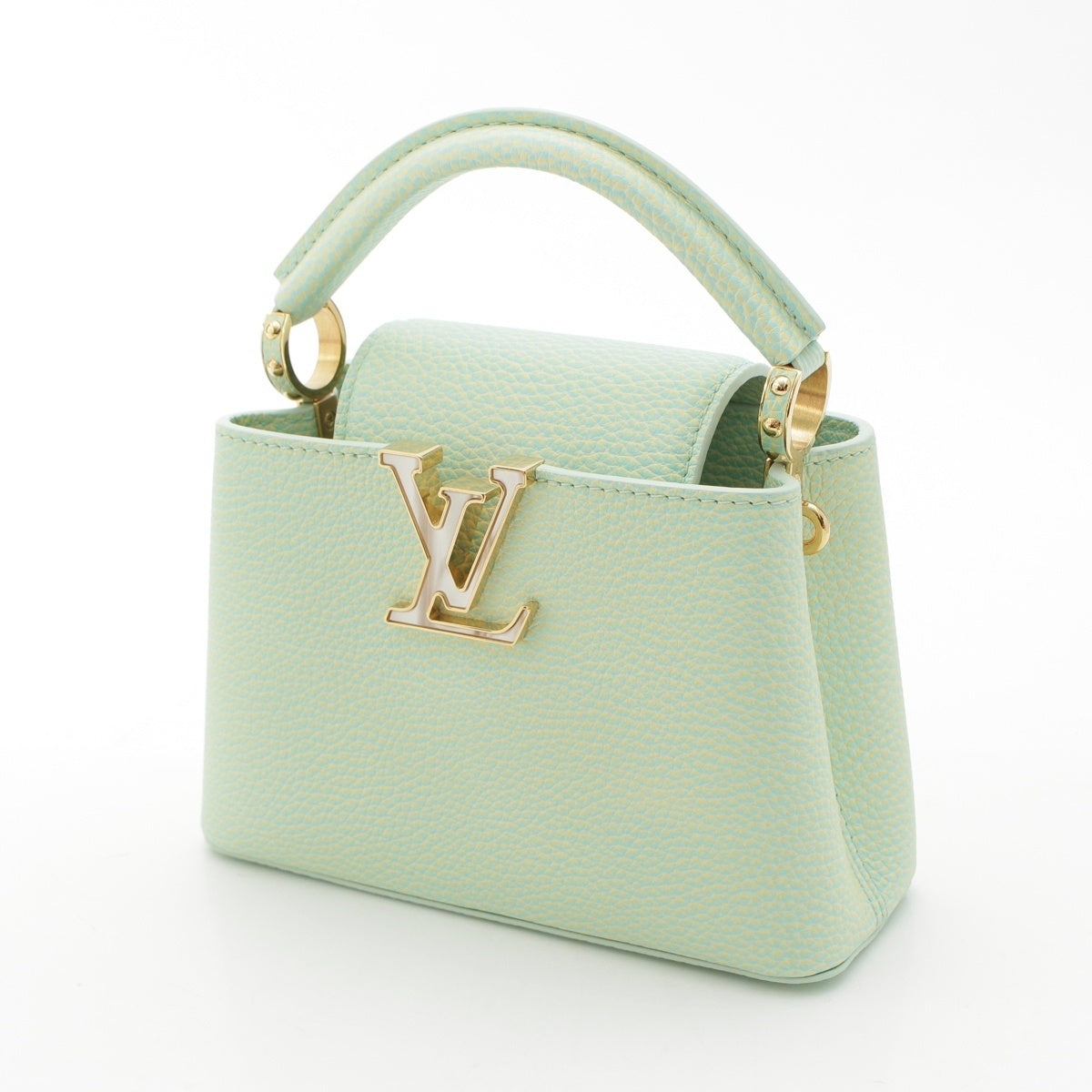 LOUIS VUITTON Capucines MINI Taurillon Clemence 2WAY Shoulder Handbag M59850 Mint green