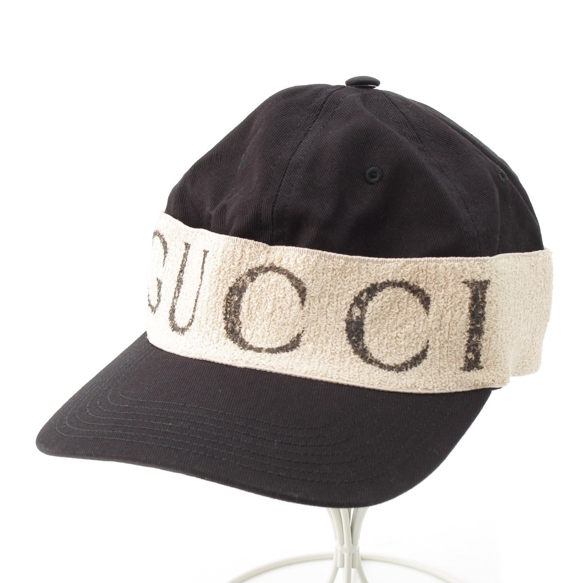 GUCCI Baseball with logo headband cap hat Black x white M
