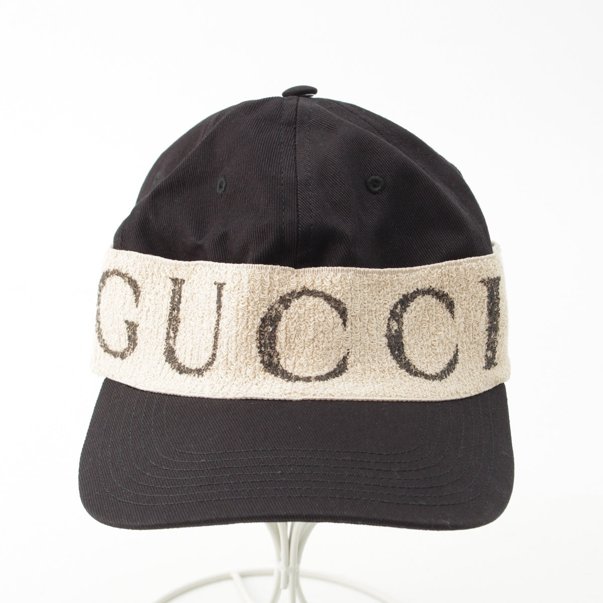 GUCCI Baseball with logo headband cap hat Black x white M