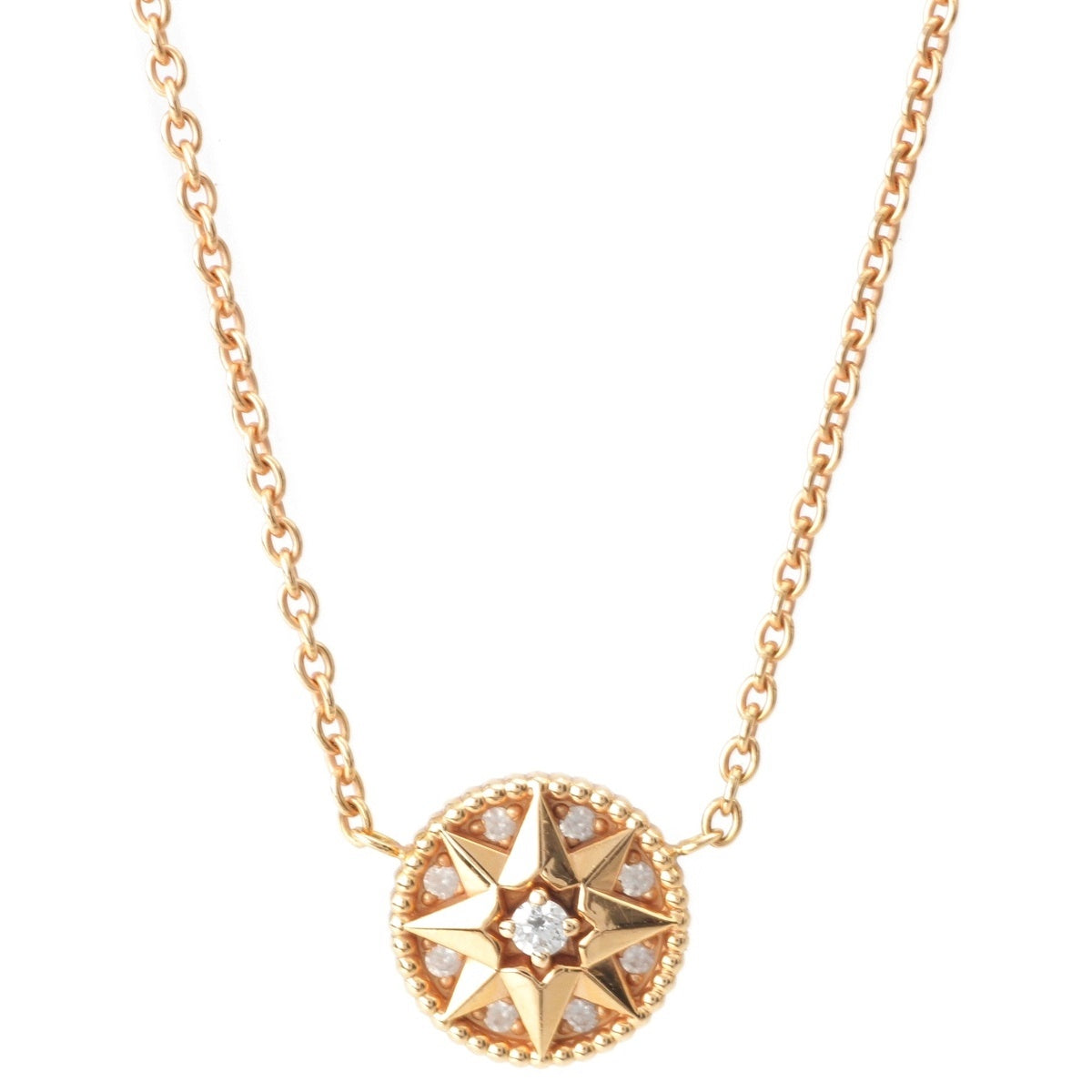 Dior 750PG Rose des Vents Diamonds Necklace Accessories Au750 JRDV95187 gold 4.3g