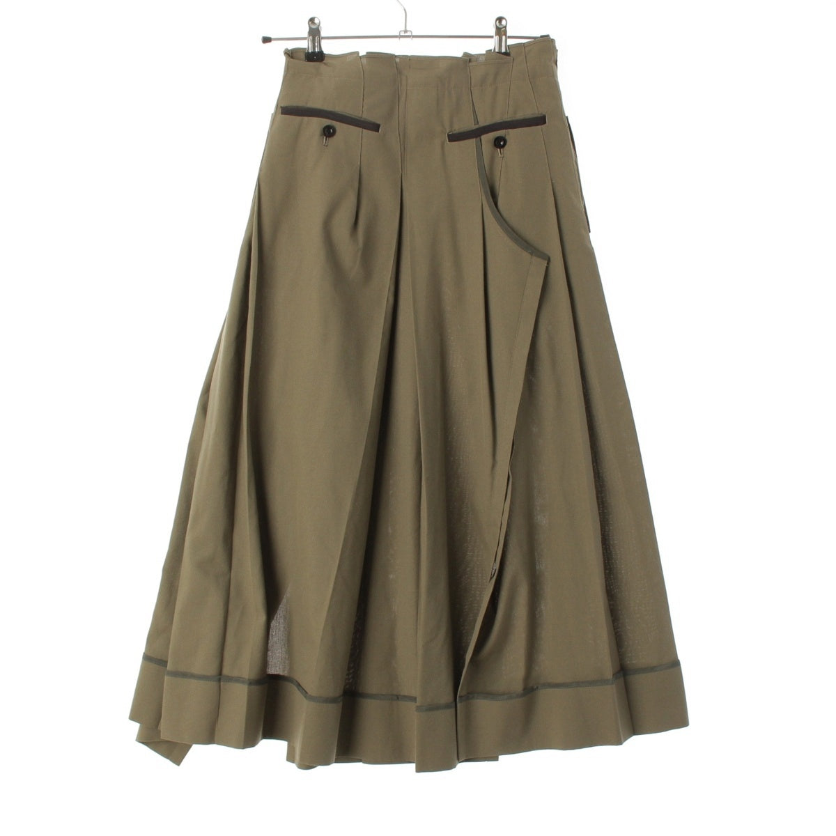 Sacai ZIP Suiting Skirt Pleated long skirt 21-05651 khaki 1