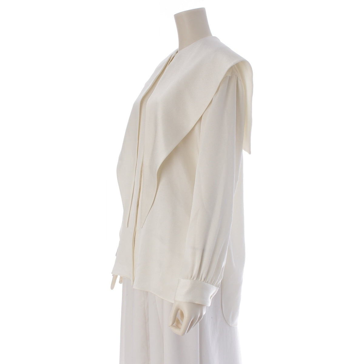 Cygne Triacetate Long Collar Sailor Suit by Agnes blouse Long sleeve top white