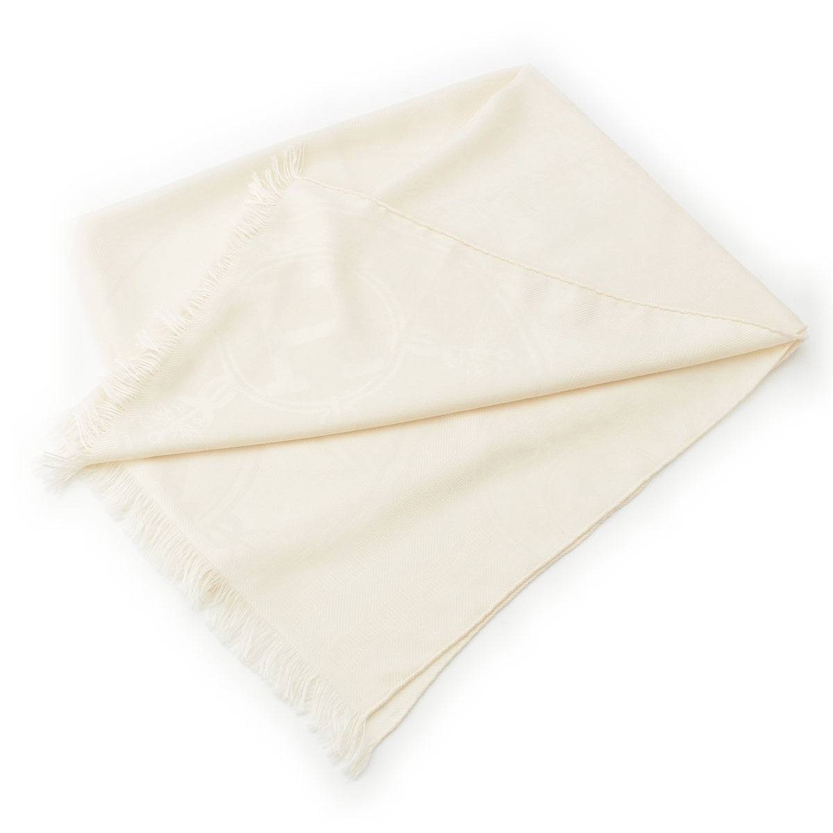 HERMES New Libris cashmere silk Stall Ivory