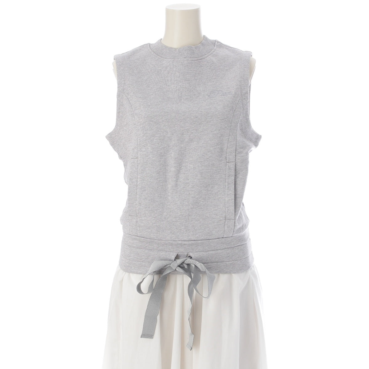 Patou Logo embroidered drawstring sleeveless top sweat Pullover tops 25S-JE159 gray XS