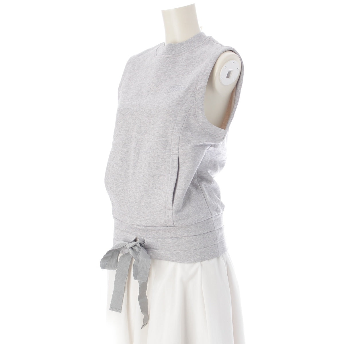 Patou Logo embroidered drawstring sleeveless top sweat Pullover tops 25S-JE159 gray XS