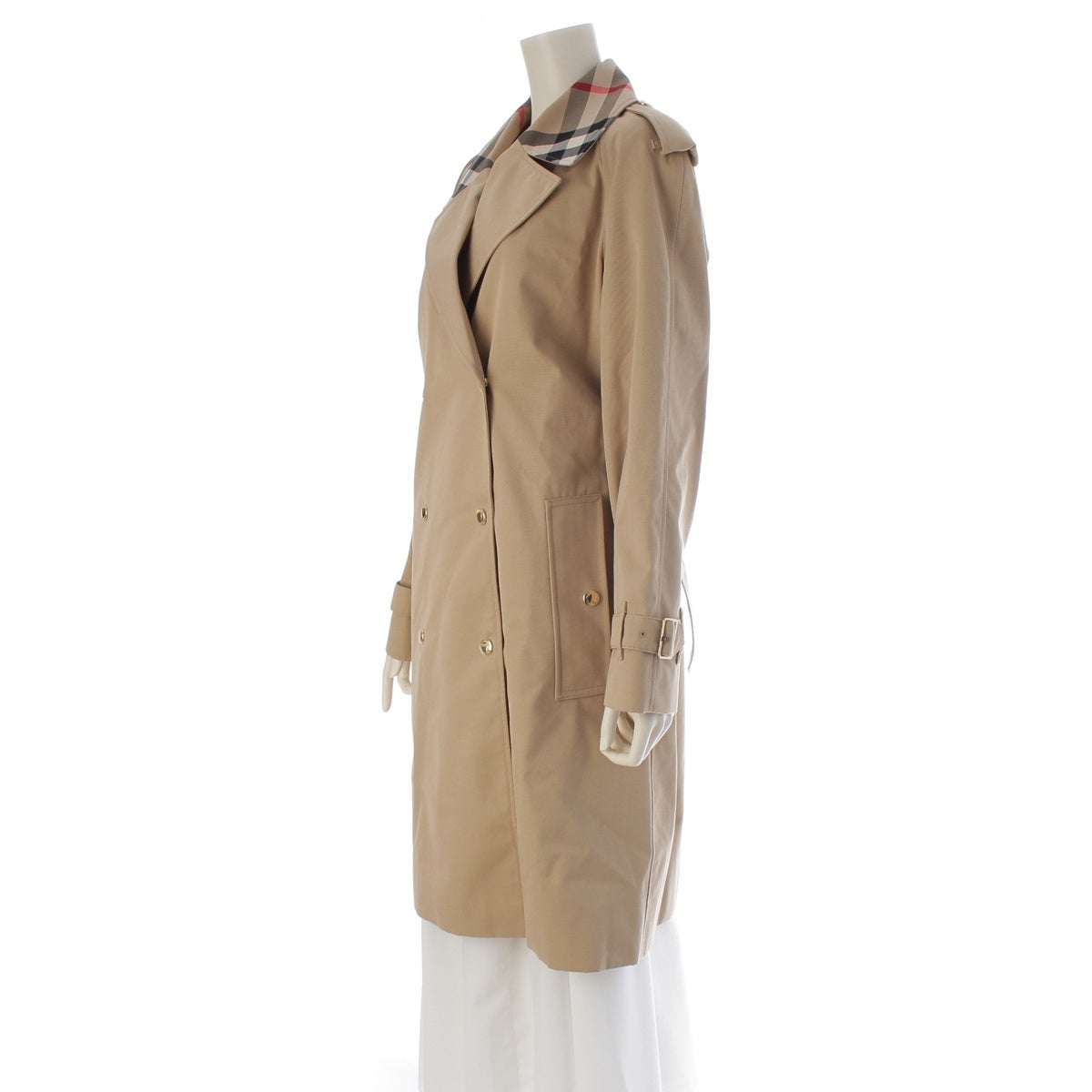 BURBERRY cotton Check Trim Nova Check trench coat outer 8058231 beige 42