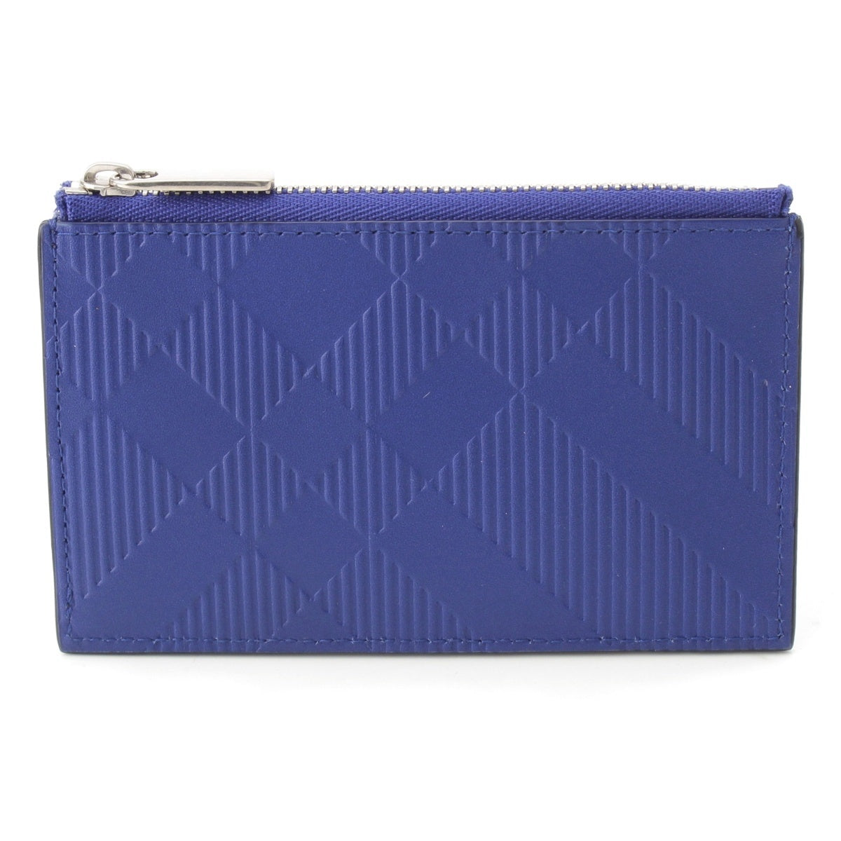 BURBERRY Embossed check fragment Card Case blue