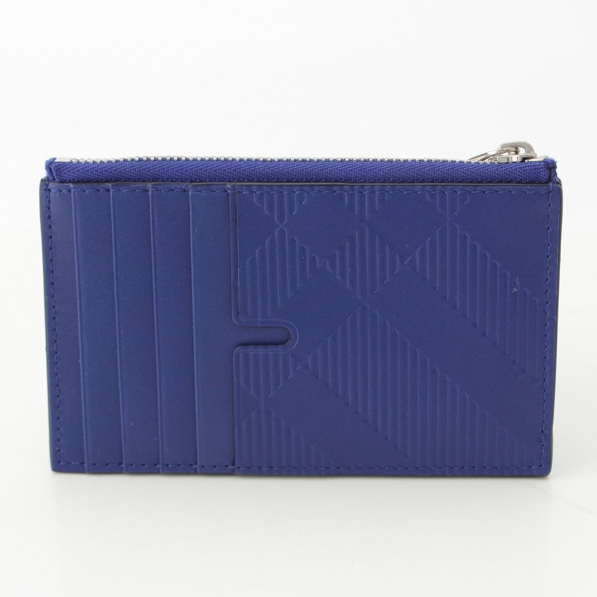 BURBERRY Embossed check fragment Card Case blue