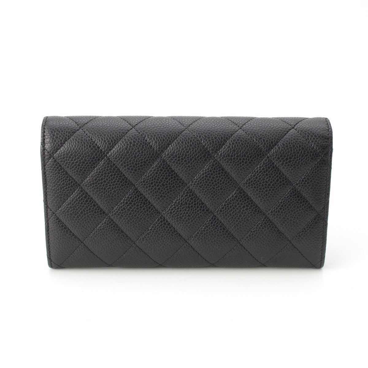 CHANEL Caviar skin No. 21 Matelasse COCO Mark Long Purse Wallet black
