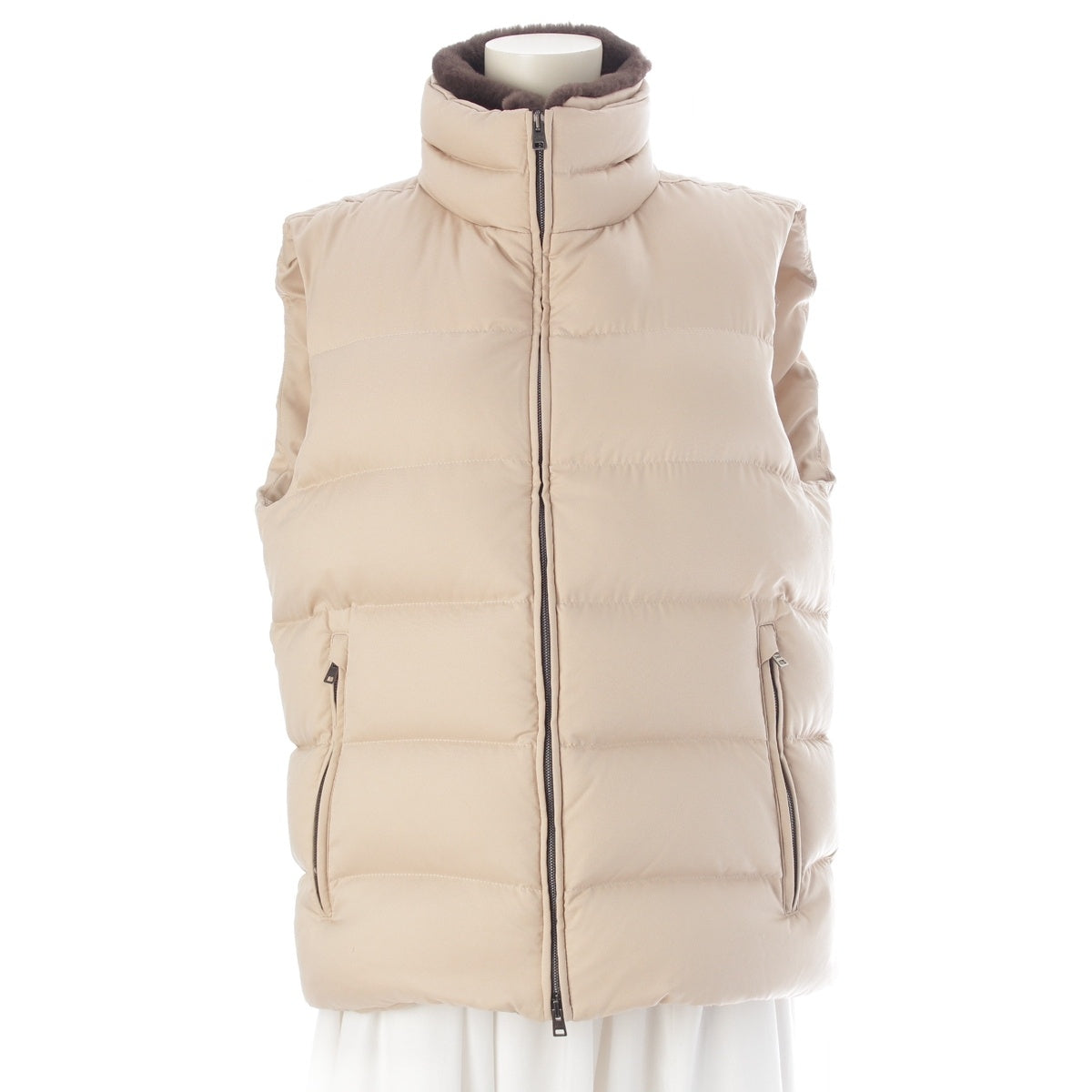 Herno Arendelle Fake fur Down vest outer PI001161U-12414Z-1980 beige 46