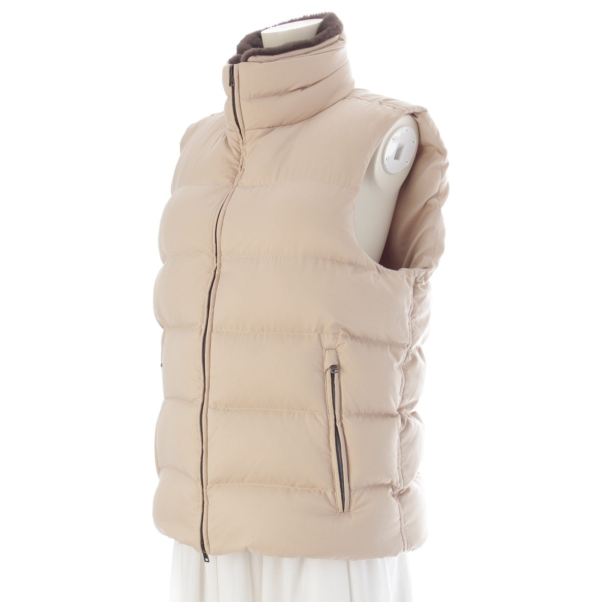 Herno Arendelle Fake fur Down vest outer PI001161U-12414Z-1980 beige 46