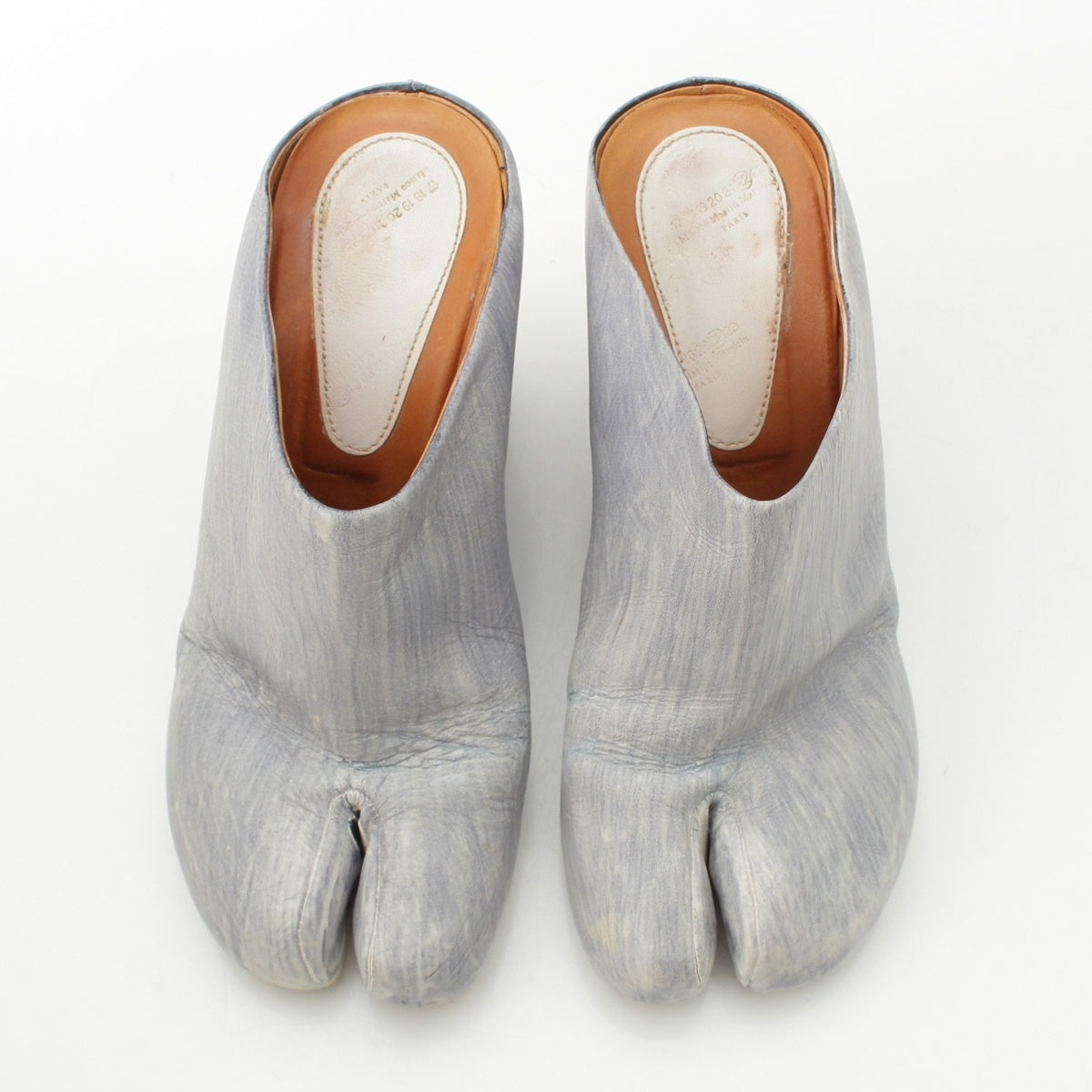 Maison Margiela leather Tabi (Japanese split-toe socks), clogs, painted finish Sandals gray 39