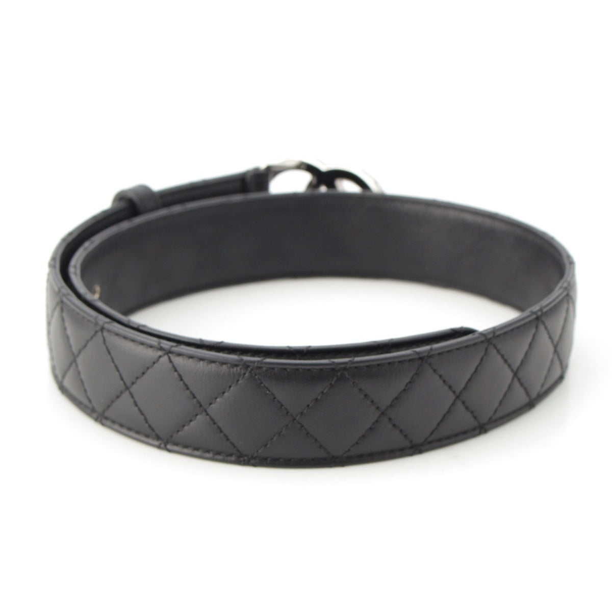 CHANEL leather COCO Mark Matrasse belt black 70/28