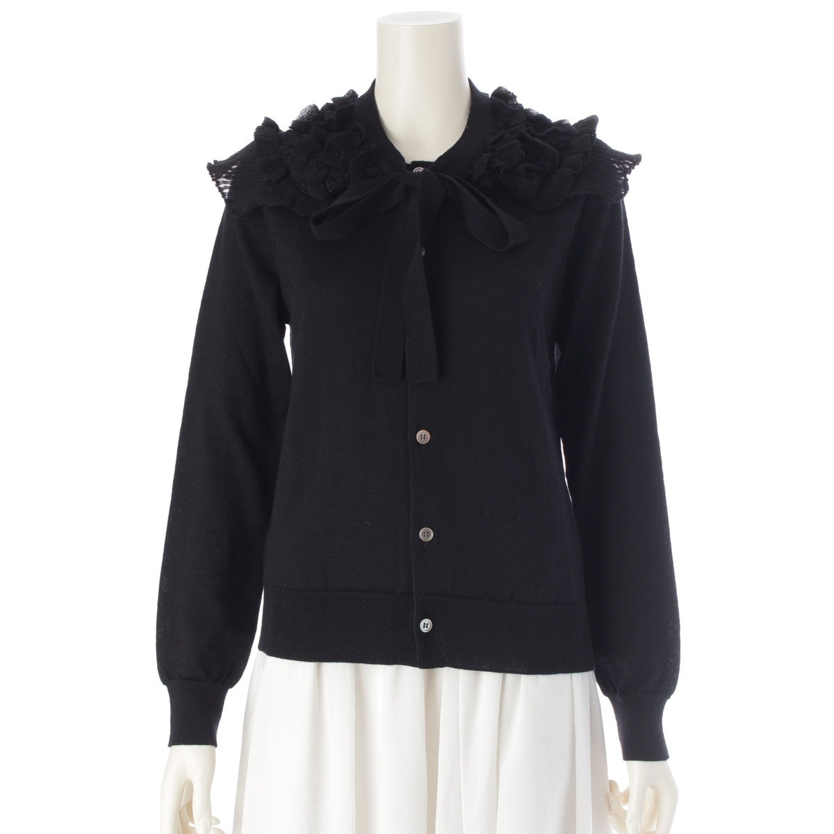 COMME des GARCONS COMME des GARCONS wool Detachable collar, 2-way, long sleeves cardigan RO-N513 black S
