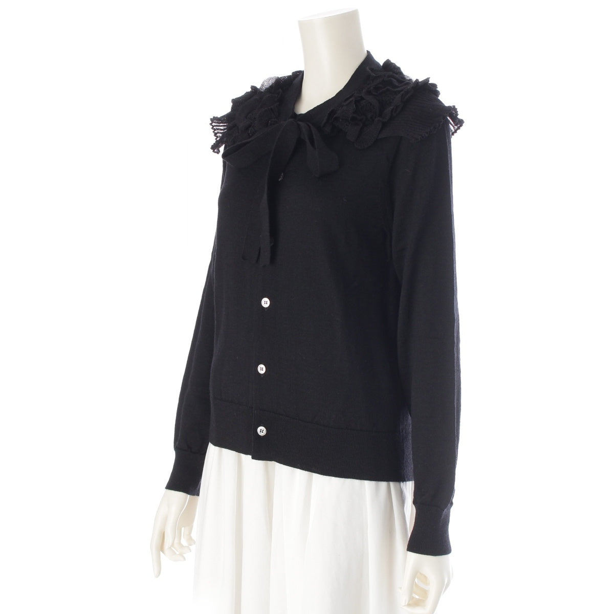 COMME des GARCONS COMME des GARCONS wool Detachable collar, 2-way, long sleeves cardigan RO-N513 black S